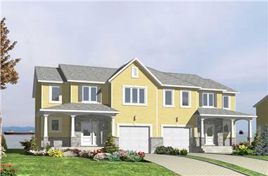3-Bedroom, 3683 Sq Ft Multi-Unit House Plan - 158-1026 - Front Exterior
