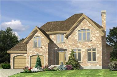 3-Bedroom, 1893 Sq Ft European House Plan - 158-1032 - Front Exterior