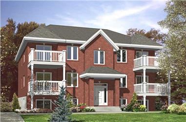 2-Bedroom, 5598 Sq Ft Multi-Unit House Plan - 158-1037 - Front Exterior