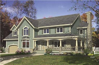 4-Bedroom, 2344 Sq Ft Country House Plan - 158-1045 - Front Exterior