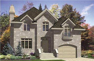 3-Bedroom, 1815 Sq Ft European House Plan - 158-1055 - Front Exterior