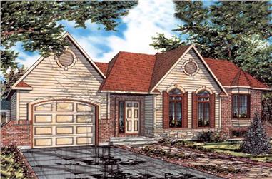 3-Bedroom, 1170 Sq Ft Bungalow House Plan - 158-1059 - Front Exterior