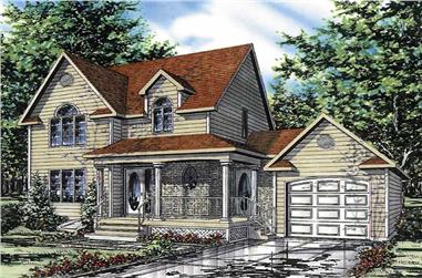 3-Bedroom, 1376 Sq Ft Country House Plan - 158-1062 - Front Exterior