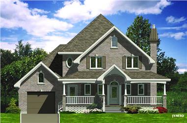 3-Bedroom, 1436 Sq Ft Country House Plan - 158-1067 - Front Exterior