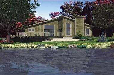 2-Bedroom, 987 Sq Ft Log Cabin Home Plan - 158-1085 - Main Exterior