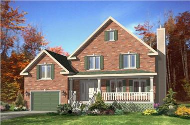 3-Bedroom, 1352 Sq Ft Country Home Plan - 158-1124 - Main Exterior