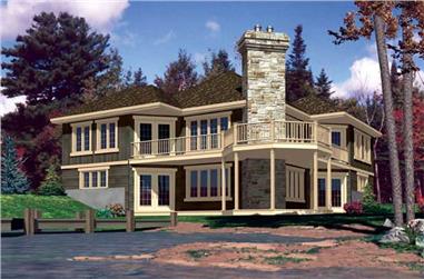 3-Bedroom, 1996 Sq Ft Lakefront Home Plan - 158-1153 - Main Exterior
