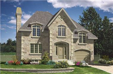 3-Bedroom, 1424 Sq Ft European House Plan - 158-1175 - Front Exterior