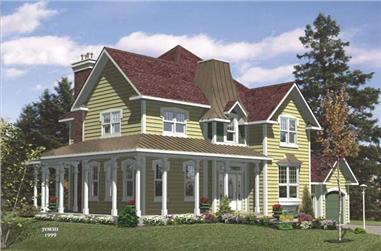 3-Bedroom, 2186 Sq Ft Country House Plan - 158-1185 - Front Exterior