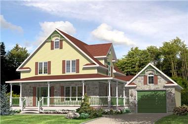 3-Bedroom, 1461 Sq Ft Country Home Plan - 158-1189 - Main Exterior