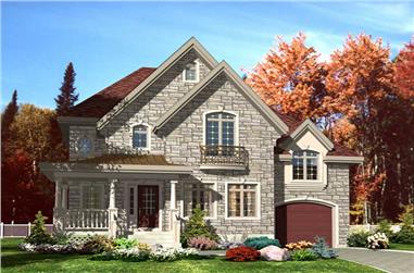 3-Bedroom, 1566 Sq Ft European House Plan - 158-1217 - Front Exterior