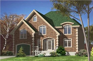 3-Bedroom, 1806 Sq Ft European House Plan - 158-1218 - Front Exterior