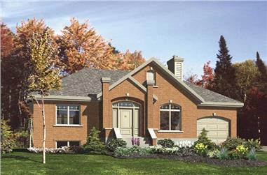 3-Bedroom, 1083 Sq Ft European House Plan - 158-1220 - Front Exterior