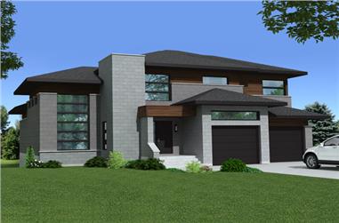 3-Bedroom, 2599 Sq Ft Contemporary Home Plan - 158-1268 - Main Exterior