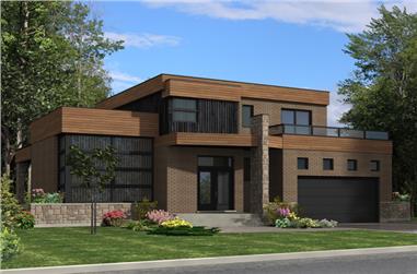 3-Bedroom, 1850 Sq Ft Contemporary Home Plan - 158-1275 - Main Exterior
