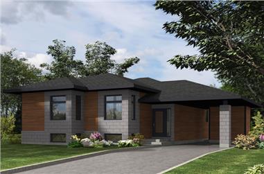 2-Bedroom, 1064 Sq Ft Contemporary Home Plan - 158-1277 - Main Exterior