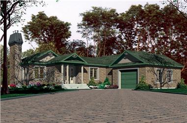 3-Bedroom, 1333 Sq Ft Bungalow House Plan - 158-1291 - Front Exterior