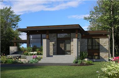 3-Bedroom, 1180 Sq Ft Modern House Plan - 158-1298 - Front Exterior