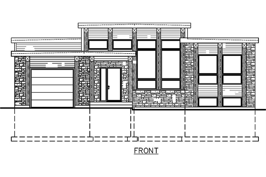 Home Plan Front Elevation of this 3-Bedroom,1282 Sq Ft Plan -158-1306