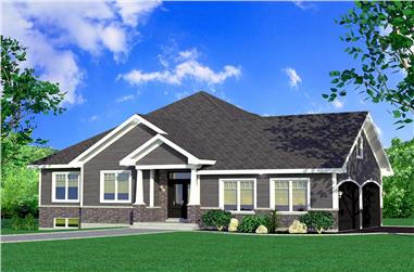 3-Bedroom, 1393 Sq Ft Bungalow House Plan - 158-1308 - Front Exterior