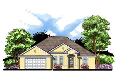 3-Bedroom, 1942 Sq Ft Mediterranean Home Plan - 159-1015 - Main Exterior