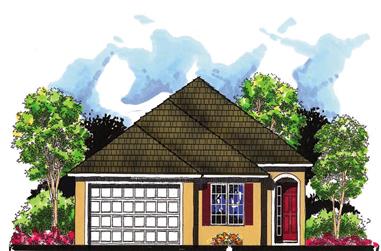 3-Bedroom, 1360 Sq Ft Mediterranean Home Plan - 159-1023 - Main Exterior