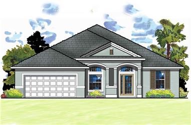 4-Bedroom, 2585 Sq Ft Traditional House Plan - 159-1034 - Front Exterior