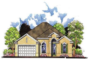 3-Bedroom, 1783 Sq Ft Mediterranean Home Plan - 159-1038 - Main Exterior