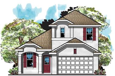 3-Bedroom, 1574 Sq Ft European House Plan - 159-1053 - Front Exterior