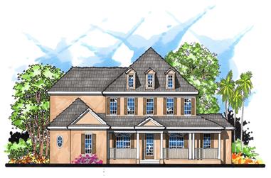 5-Bedroom, 4631 Sq Ft Colonial Home Plan - 159-1100 - Main Exterior