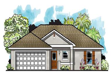 3-Bedroom, 1309 Sq Ft European Home Plan - 159-1112 - Main Exterior