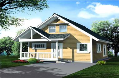1-Bedroom, 796 Sq Ft Log Cabin Home Plan - 160-1000 - Main Exterior