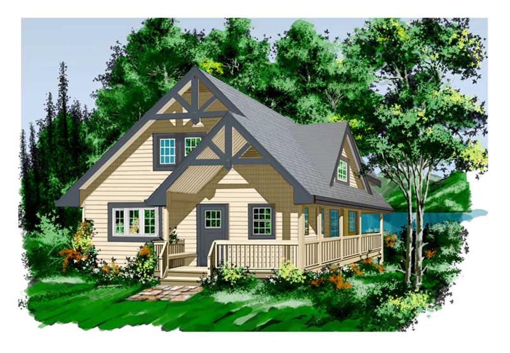 Front elevation of Lake home (ThePlanCollection: House Plan #160-1005)