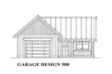 580 Sq Ft Garage Plan - 160-1019 - Front Exterior