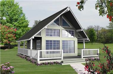 1-Bedroom, 582 Sq Ft Small House Plans - 160-1020 - Main Exterior