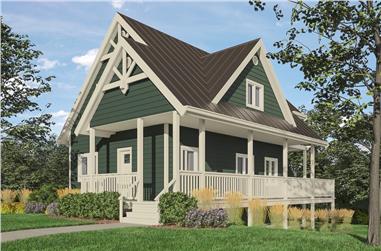 3-Bedroom, 1370 Sq Ft Cottage Home Plan - 160-1034 - Main Exterior