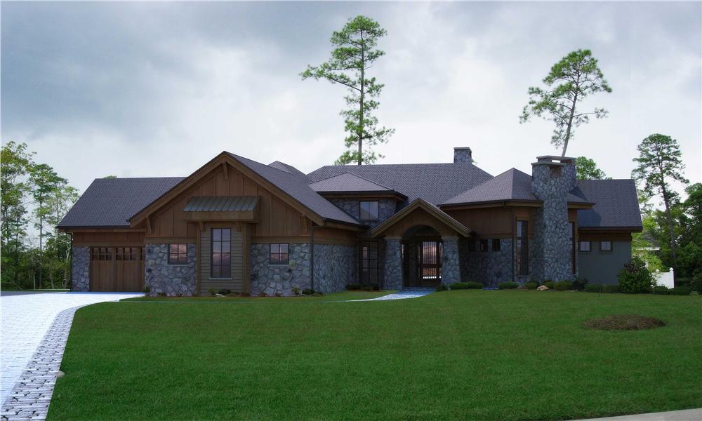 Front elevation of Rustic home (ThePlanCollection: House Plan #161-1002)