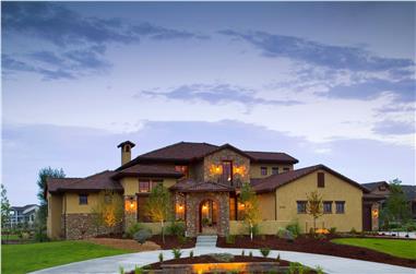 5-Bedroom, 6041 Sq Ft Luxury House Plan - 161-1026 - Front Exterior