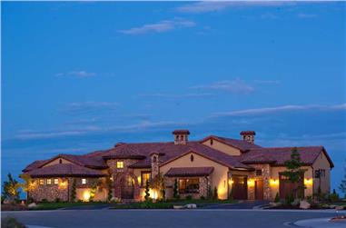 4-Bedroom, 7649 Sq Ft Luxury Tuscan House - Plan #161-1041 - Front Exterior