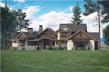 4-Bedroom, 3998 Sq Ft Luxury House Plan - 161-1066 - Front Exterior