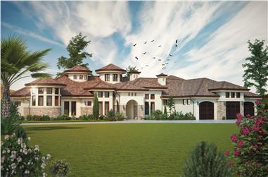 4-Bedroom, 4660 Sq Ft Luxury House Plan - 161-1069 - Front Exterior