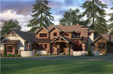 3-Bedroom, 3446 Sq Ft Country House Plan - 161-1095 - Front Exterior