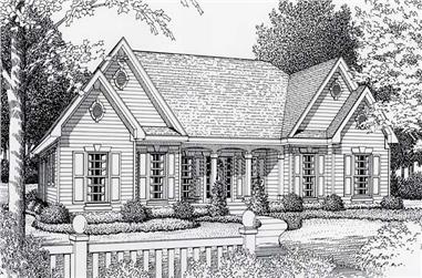 3-Bedroom, 1809 Sq Ft Country House Plan - 162-1000 - Front Exterior