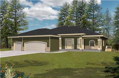 3-Bedroom, 2803 Sq Ft Contemporary House Plan - 162-1001 - Front Exterior