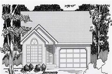 2-Bedroom, 1097 Sq Ft Contemporary House Plan - 162-1023 - Front Exterior