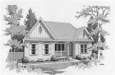 2-Bedroom, 1096 Sq Ft Country House Plan - 162-1024 - Front Exterior