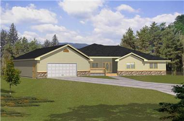 3-Bedroom, 2132 Sq Ft Contemporary House Plan - 162-1025 - Front Exterior