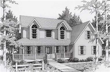 3-Bedroom, 1840 Sq Ft Country House Plan - 162-1032 - Front Exterior
