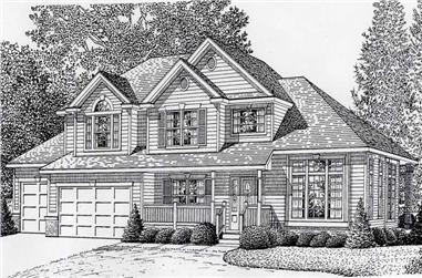 3-Bedroom, 2444 Sq Ft Contemporary House Plan - 162-1035 - Front Exterior