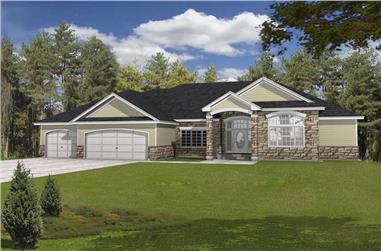 5-Bedroom, 4533 Sq Ft Contemporary House Plan - 162-1044 - Front Exterior
